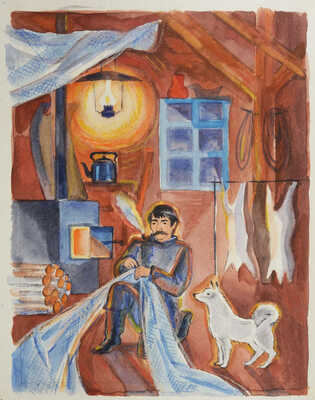 Давыдова Ольга Абовна. Лот из 43 иллюстраций к рассказам о природе Заполярья Ю. Могутина «Берег